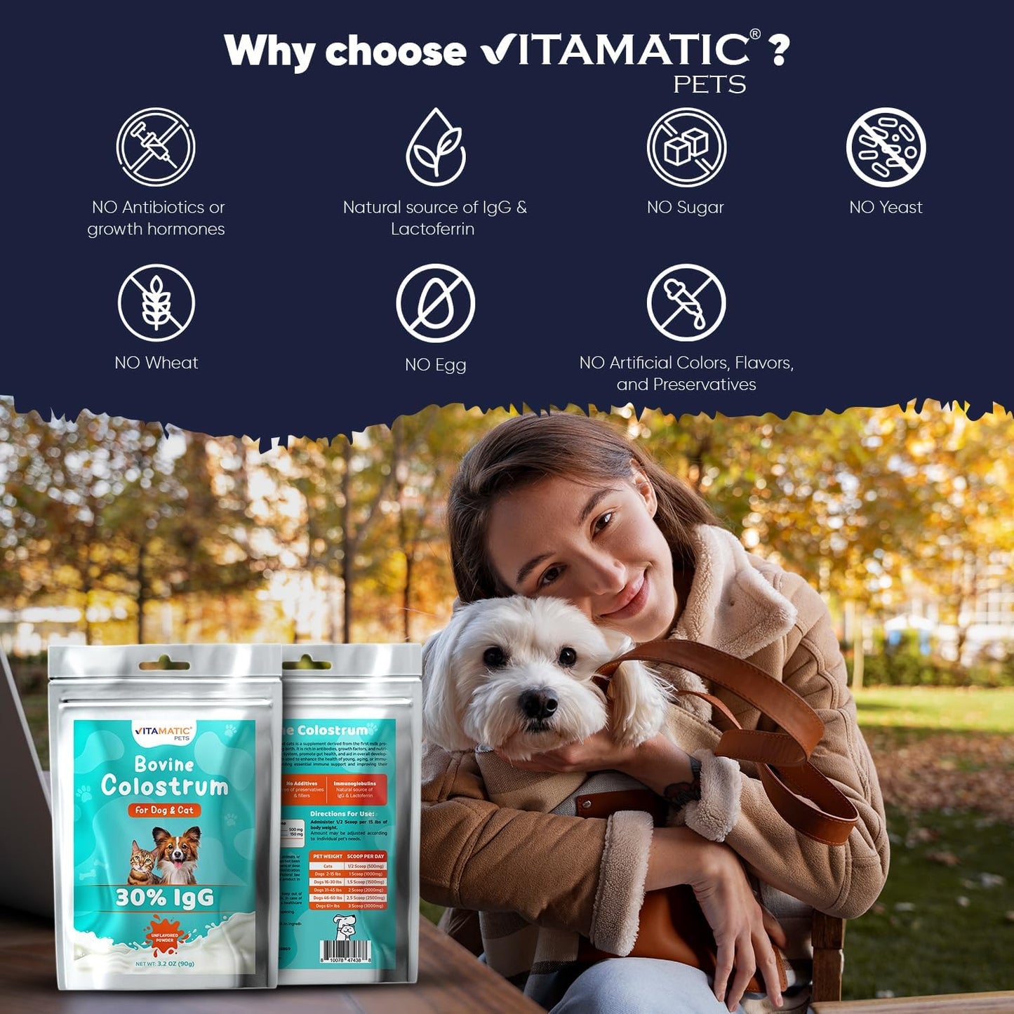 Thirty percent immunoglobulin pet health supplement for gut wellness