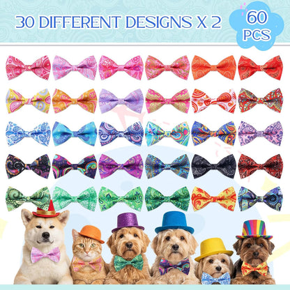 Assorted thirty unique styles of patriotic and floral theme dog grooming supply bows