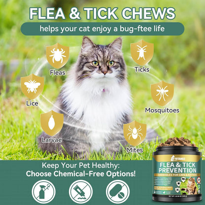 Woyamay cat flea treatment soft chews for skin and coat support