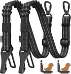 Pawaboo 2Pack Dog Seatbelt for Car black version front view