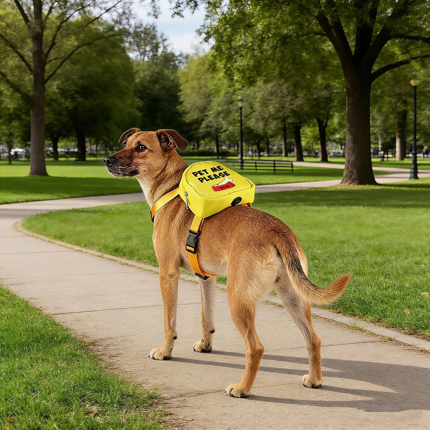 Vamsii puppy snack storage bag showing durable buckle closures and straps