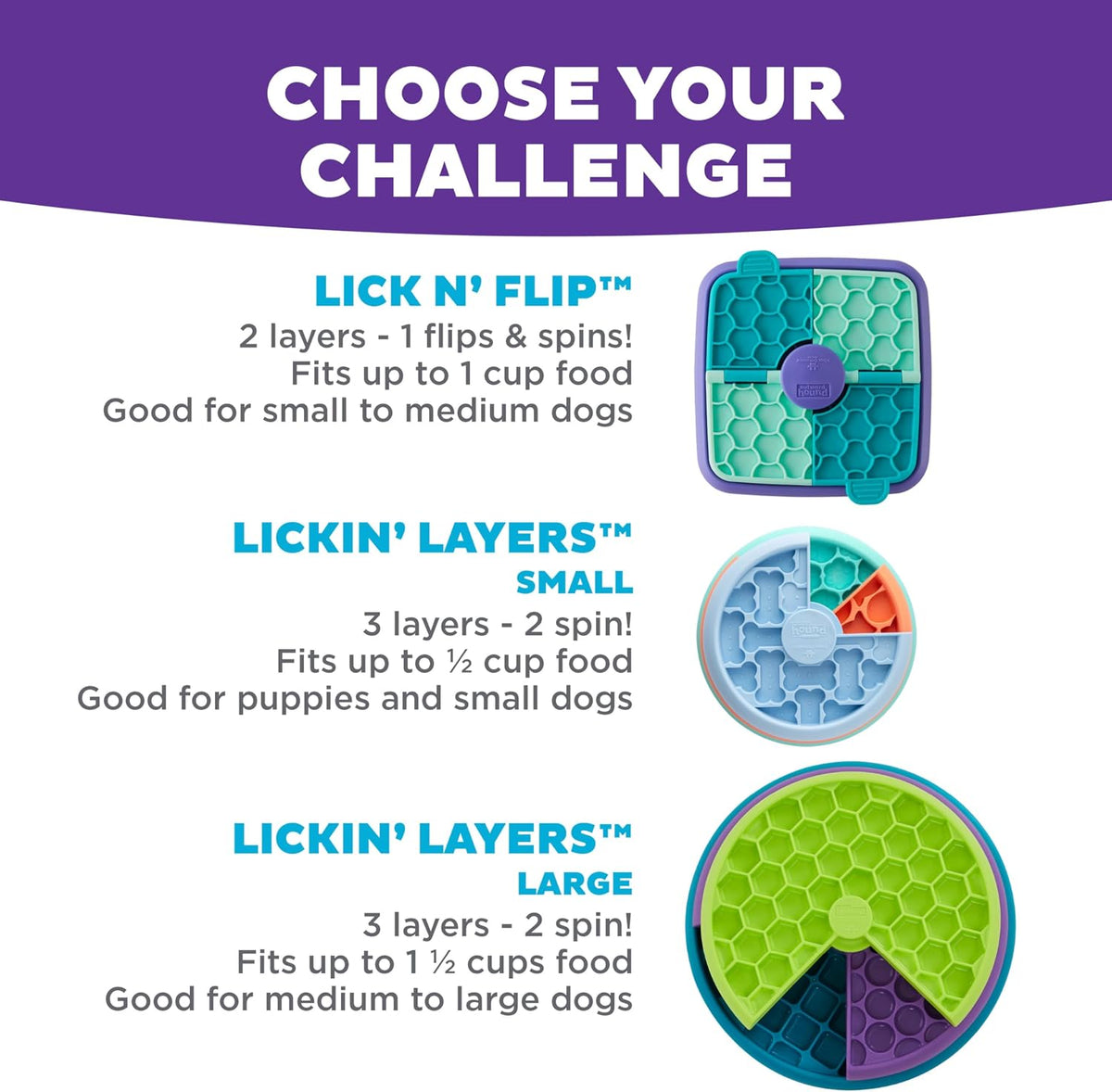 Nina Ottosson Lickin Layers intermediate dog puzzle feeder close up.