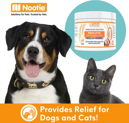 Authentic Nootie dermatology solutions ear wipes for itchy ears and odor removal.