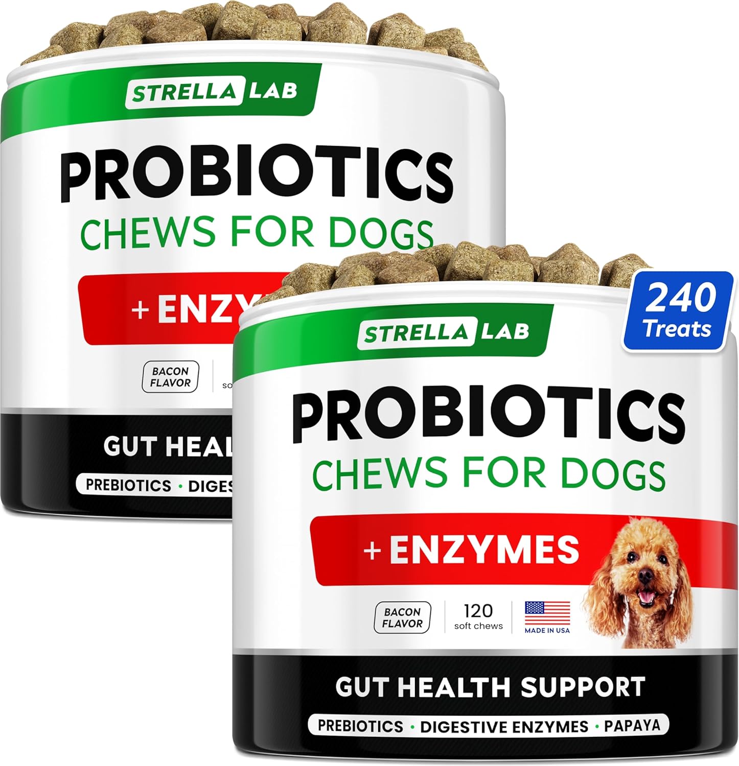 STRELLALAB Anal Gland Support Chews - Scoot Treatment - Digestive Enzymes, Prebiotics & Fiber Supplement for Dogs Digestion & Gut Health. Proprietary Blend of Beet, Psyllium, Dandelion & Pumpkin 120Ct - Image 13