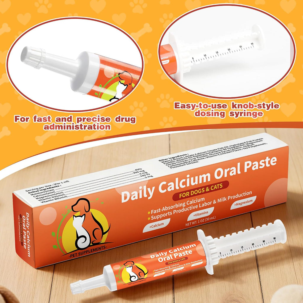 Jollyfit pet calcium paste back label showing ingredients list