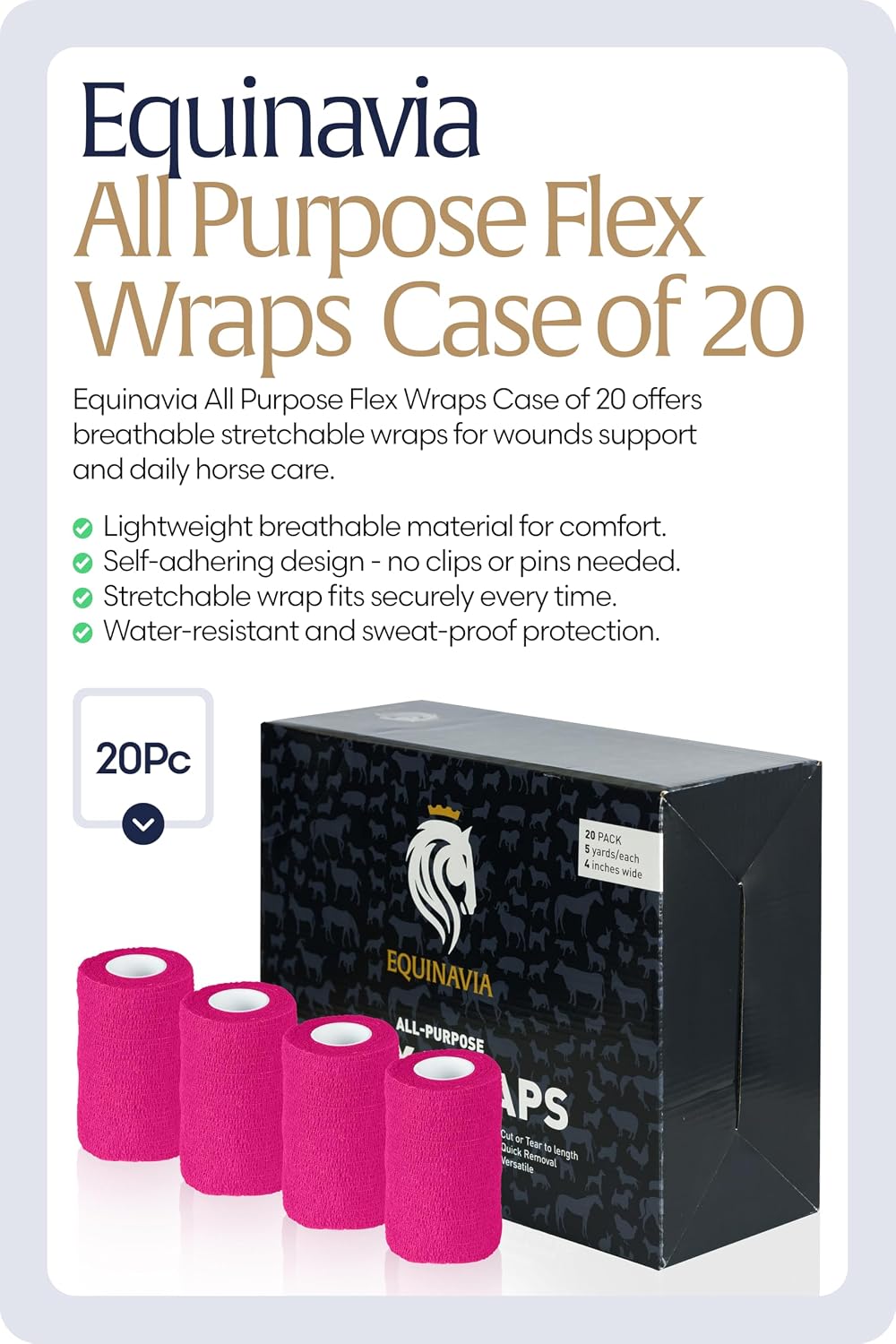 Equinavia 4 inch vet wrap rolls inside dispenser case