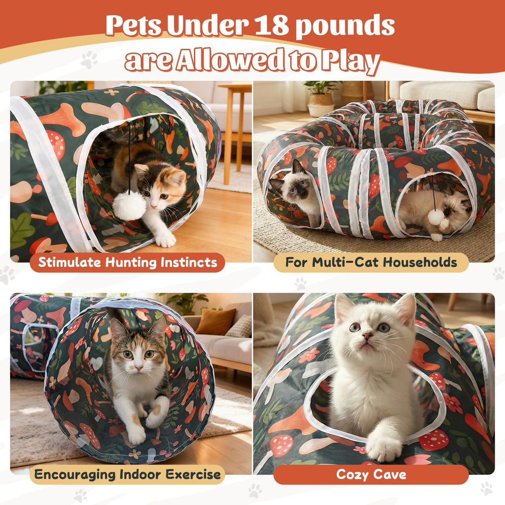 Tear resistant polyester fabric material details of the Cpvbobul cat play tunnel.