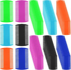 Lemecima 120 Pack Plastic Flea Lice Combs front view showing assorted colors
