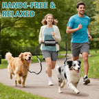 Godyoy double safety lock waist belt leash for two dogs close up