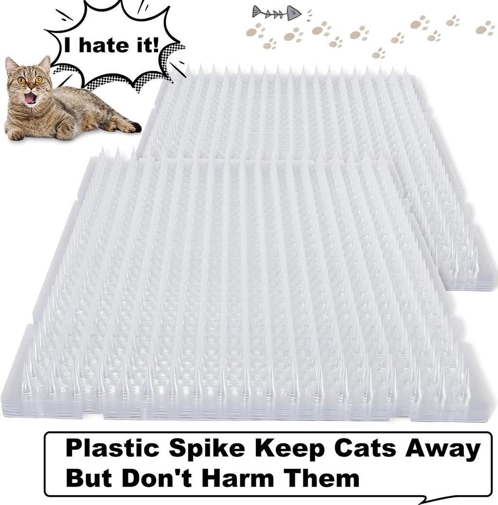 Twelve clear spike mats for indoor and outdoor pet deterrent use