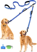 PetBonus premium dual dog training lead laid flat demonstrating the complete walking kit.