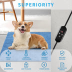 Digital timer and temperature controller close up for pet warming bed.
