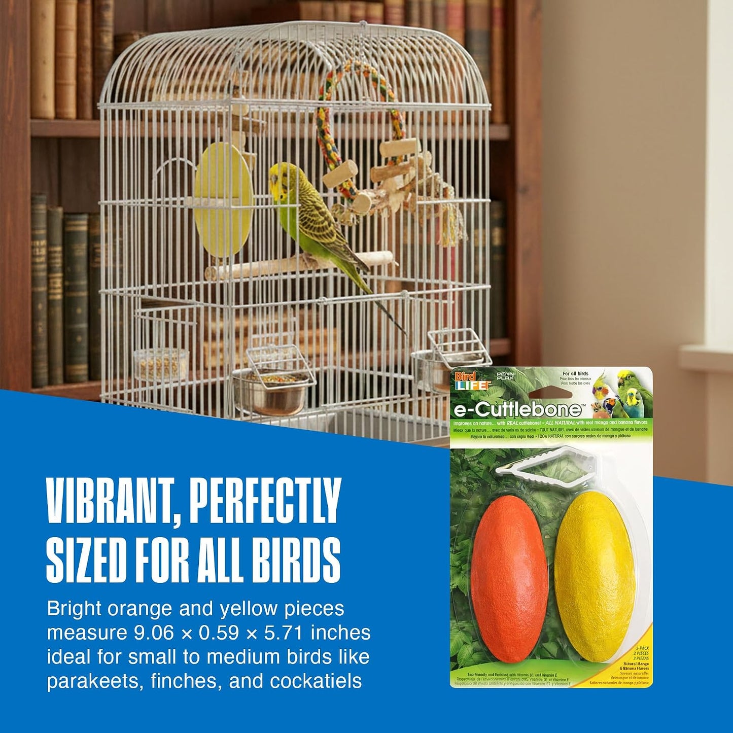 Penn-Plax bird treat hanging in wire cage