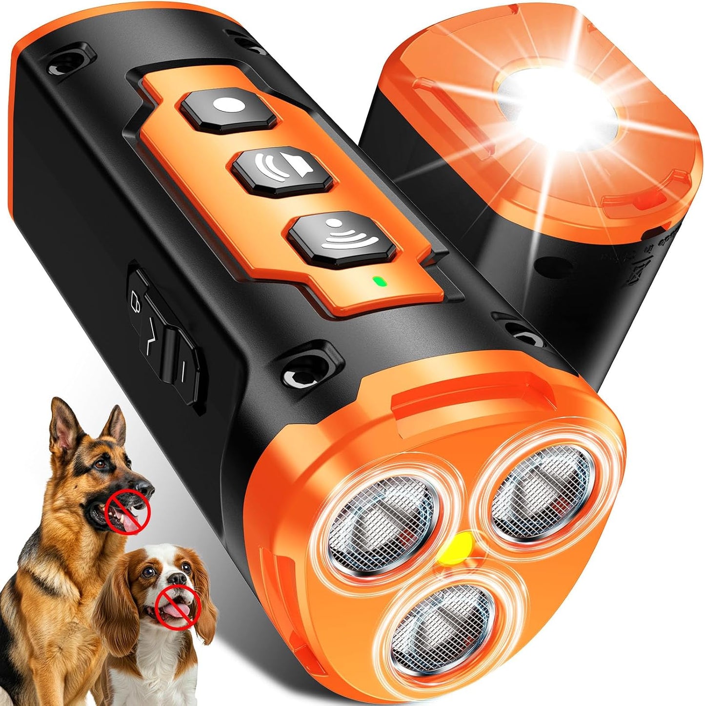 JTJTXL 2026 dog bark deterrent device front view with sonic emitters