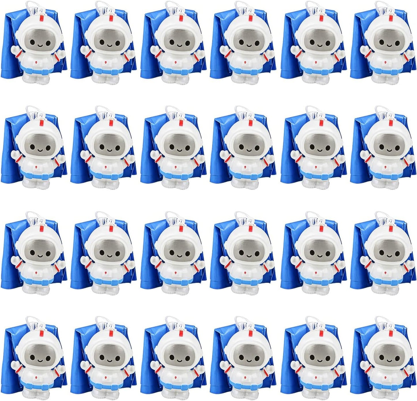 ArtCreativity mini astronaut paratroopers front view of twenty-four pack assortment