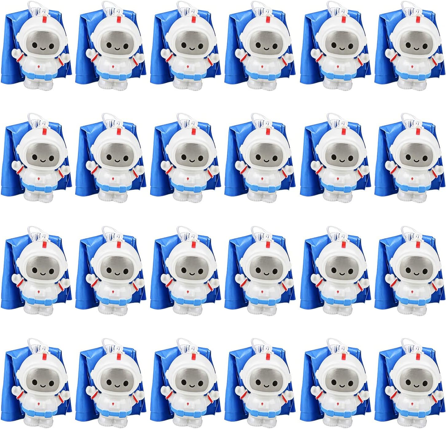 ArtCreativity mini astronaut paratroopers front view of twenty-four pack assortment