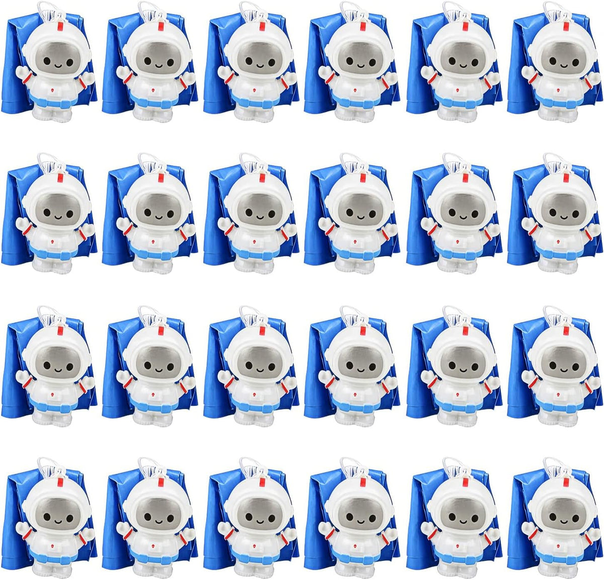 ArtCreativity mini astronaut paratroopers front view of twenty-four pack assortment