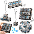Halloscume keyboard fidget clicker toy set front view showing five distinct black transparent styles