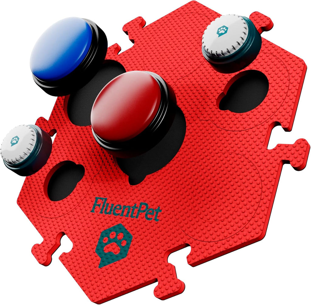 Premium FluentPet expansion mats for growing a pet vocabulary speech board.