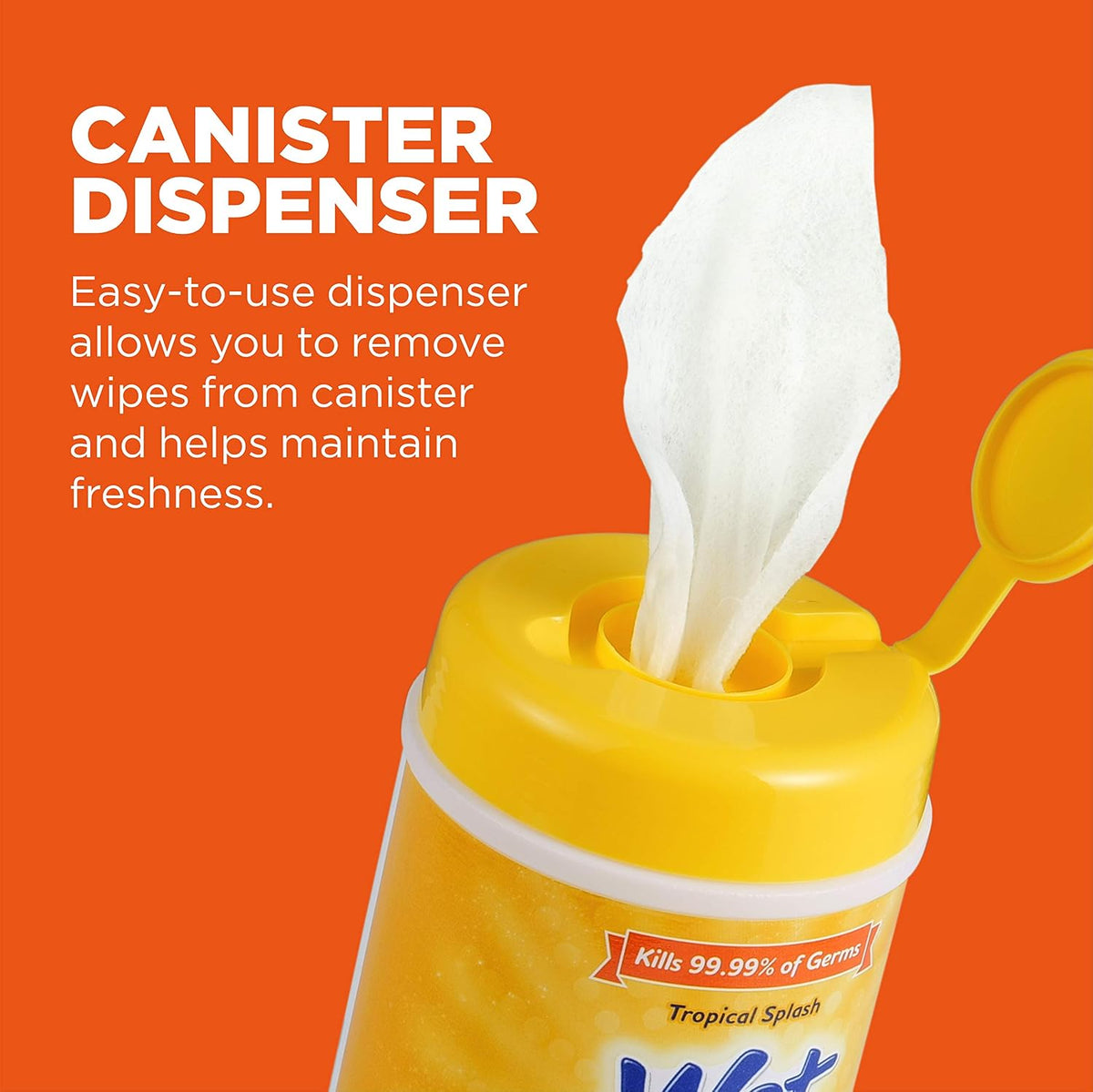 Wet Ones dog wipes canister showing usage directions and ingredients