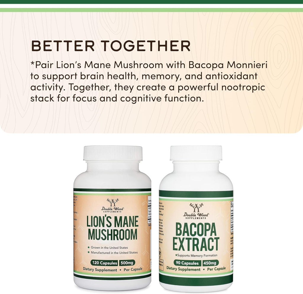 Organic Lion's Mane Mushroom,1,000mg, Grown in USA, 120 Capsules - Image 6
