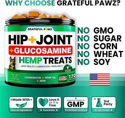 USA imported dog joint pain relief supplement back label ingredients