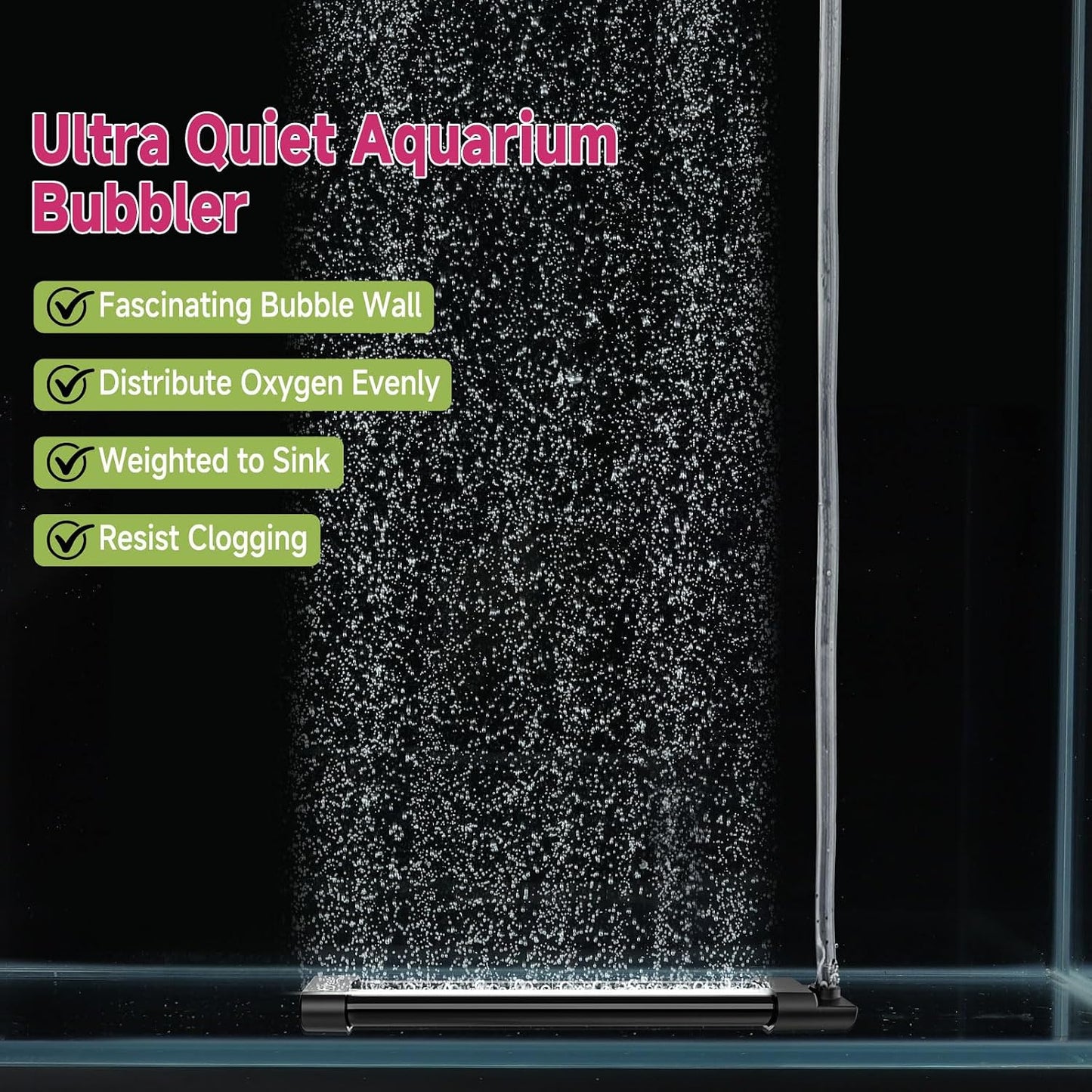 Weighted air stone diffuser creating an ultra fine mist of bubbles.