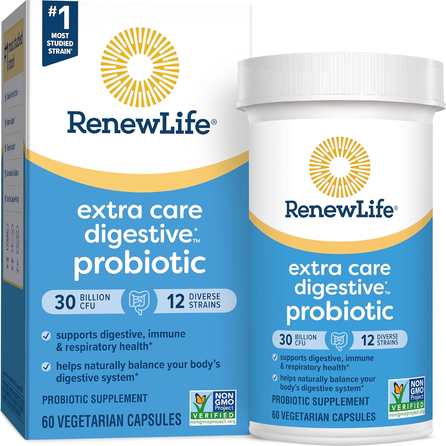 Renew Life Ultimate Flora Probiotic Extra Care 30 Billion CFU 60 capsules front view packaging