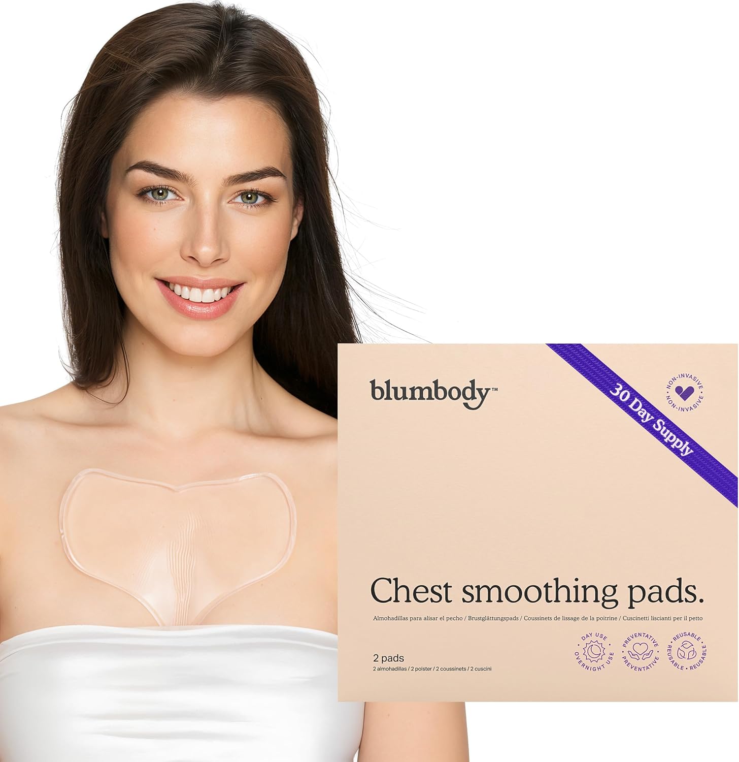 Blumbody chest wrinkle pads front packaging view