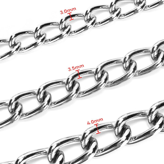 Heavy duty metal dog leash with black soft padded cushioned handle grip