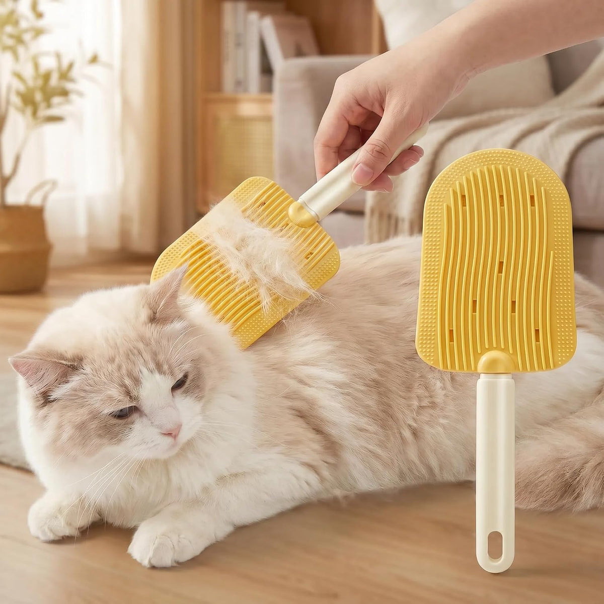 1pc Cat Self Groomer, Silicone Soft Wall Corner Massage Brush with Adjustable Straps, Interactive Scratcher Comb for Indoor Cats & Kittens, Table Leg & Cage Furniture Protector (Pink) - Image 9