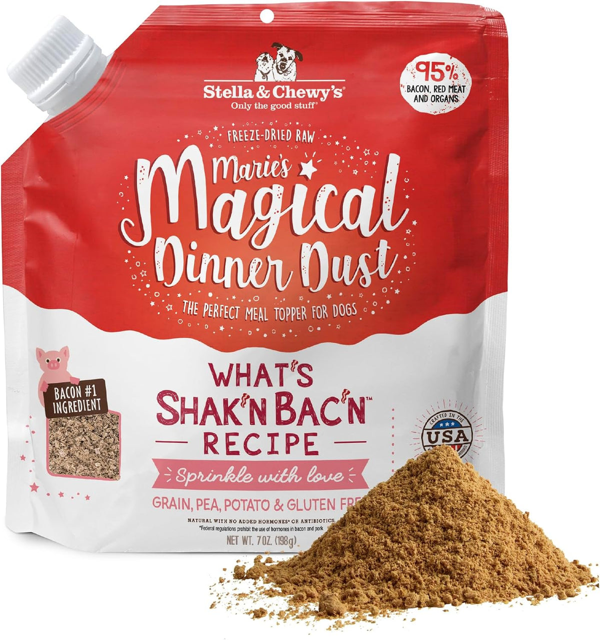 Stella & Chewy's Marie's Magical Breakfast Sprinkles Freeze-Dried Raw Bacon, Egg & Cheese Recipe Grain-Free Dog Food Topper, 7-oz Bag - Image 14