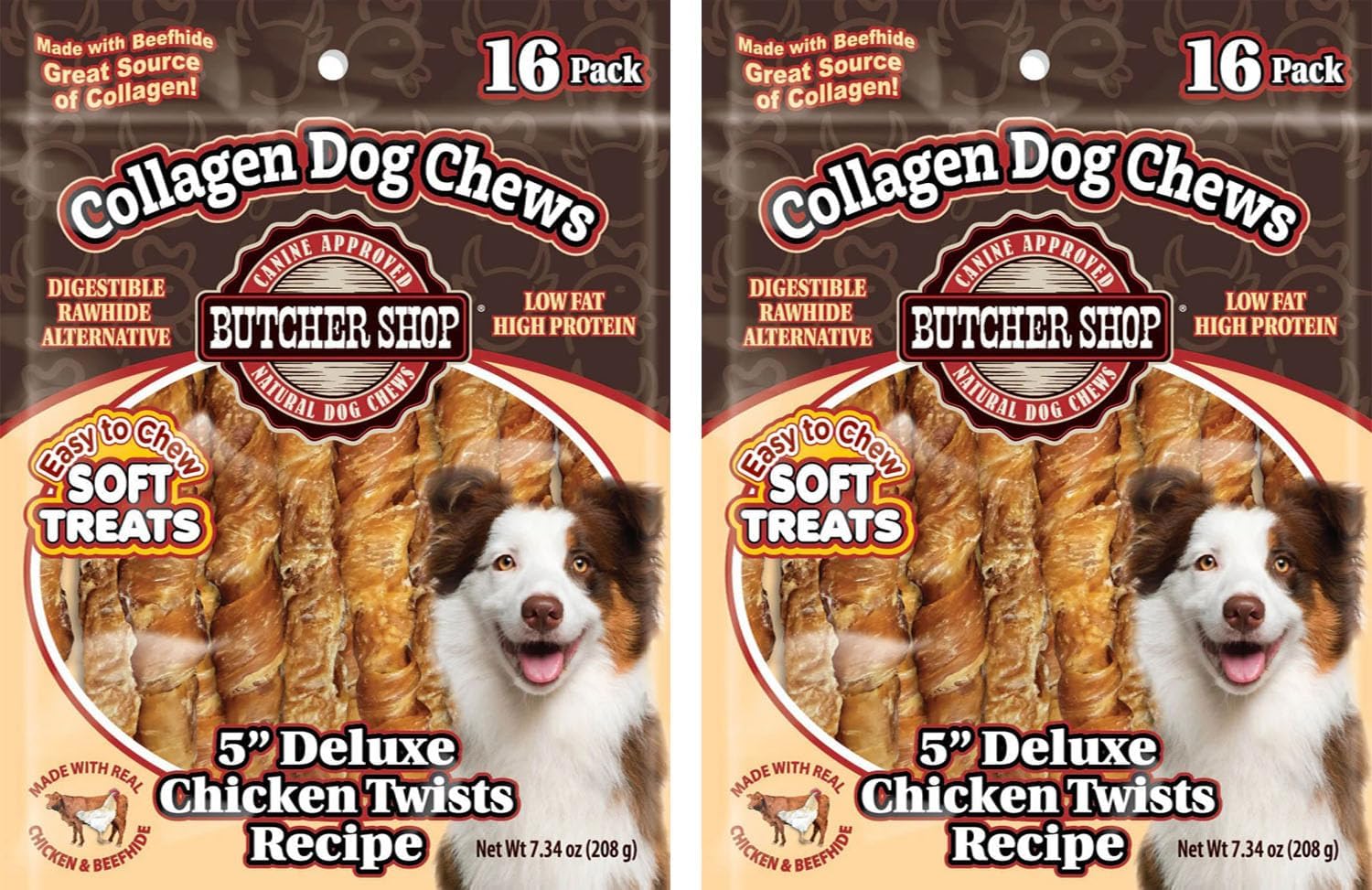 Butcher Shop 8" Chicken & Rawhide Rolls Dog Treats (2 Pack - 10 oz per Pack) - Image 13