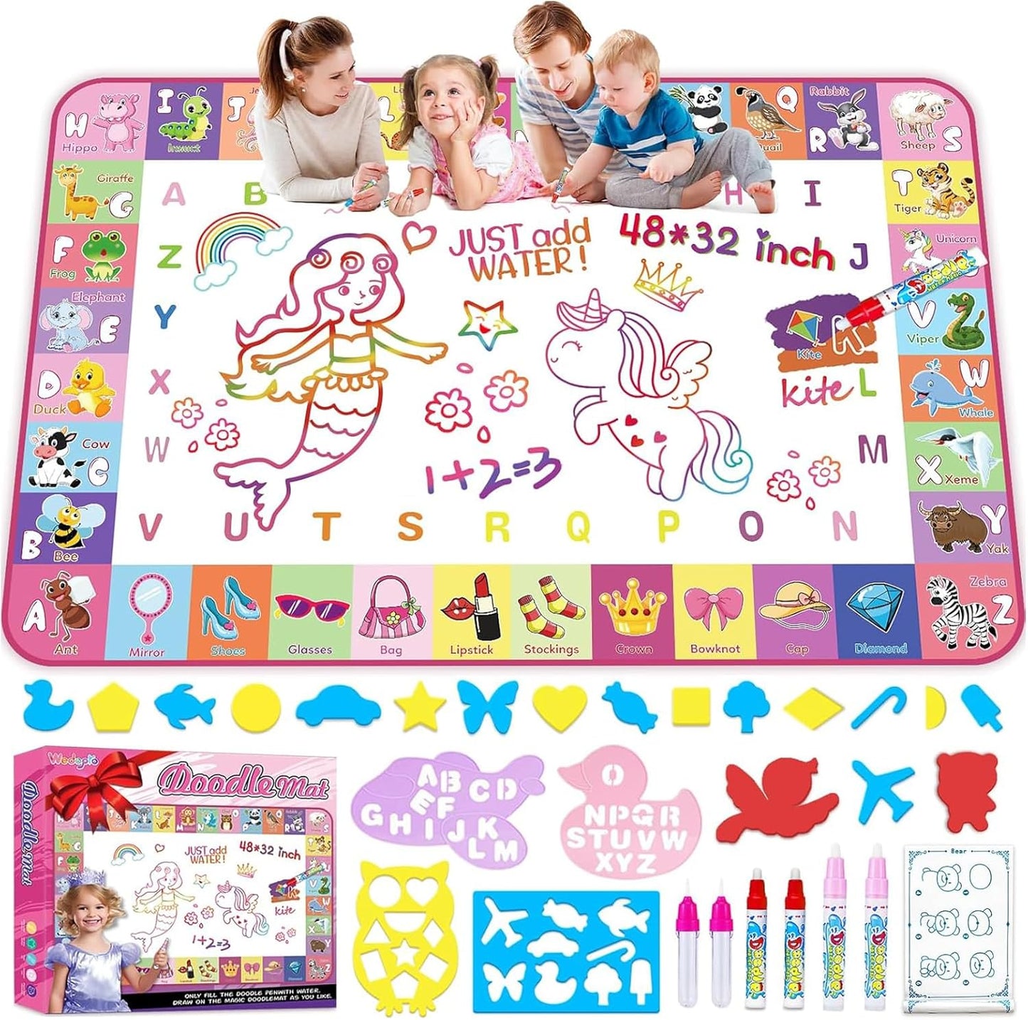 Wedopro water doodle mat front view 48x32 inch