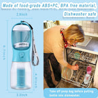 Cibaabo 3-in-1 dog water bottle being used to dispense water during an outdoor hike.
