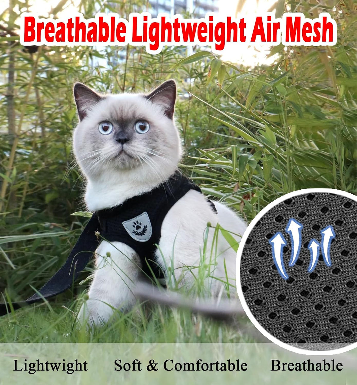 Navy blue soft mesh pet vest harness flat lay