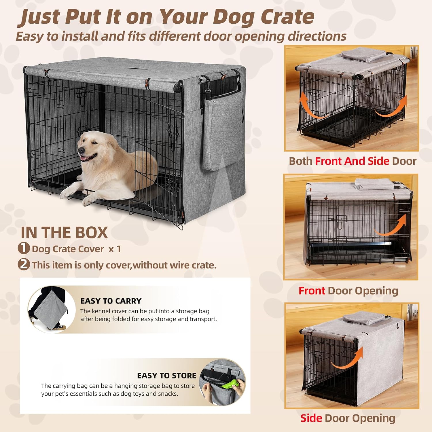Heavy duty 600D Oxford fabric dog crate protector