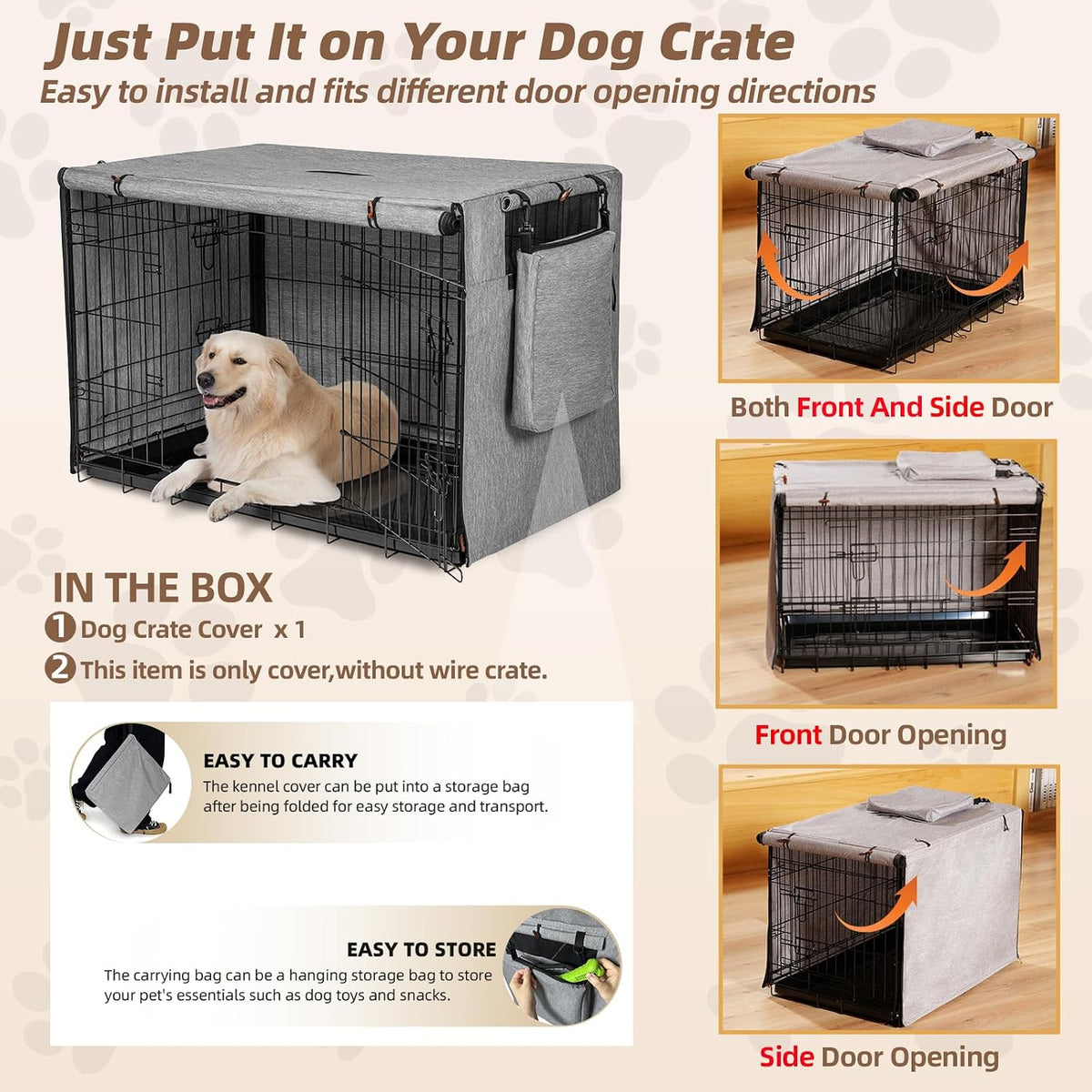 Heavy duty 600D Oxford fabric dog crate protector