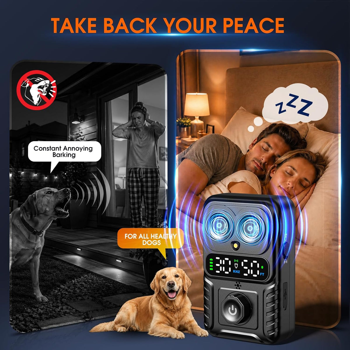 Smart LED display on CdFXor anti barking device