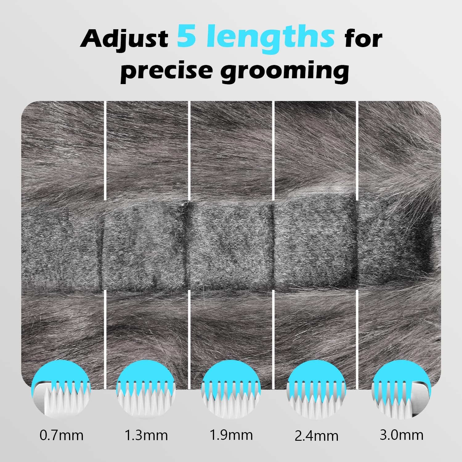FuzzyFix rechargeable pet hair trimmer with Type-C charging port