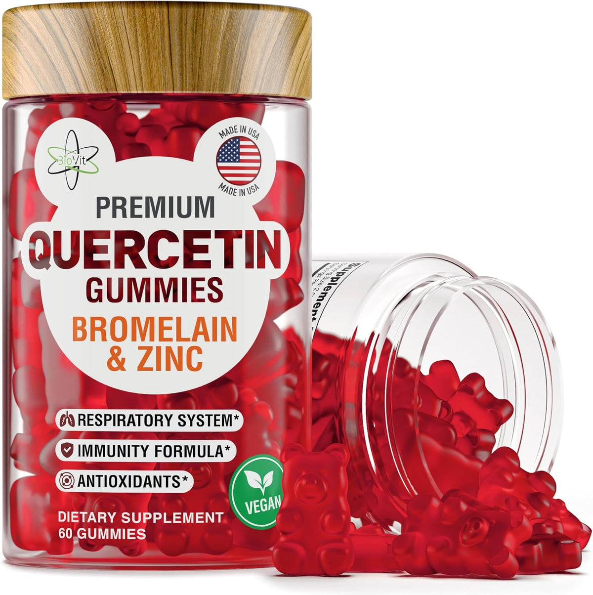 BioVit Quercetin Gummies front view bottle packaging