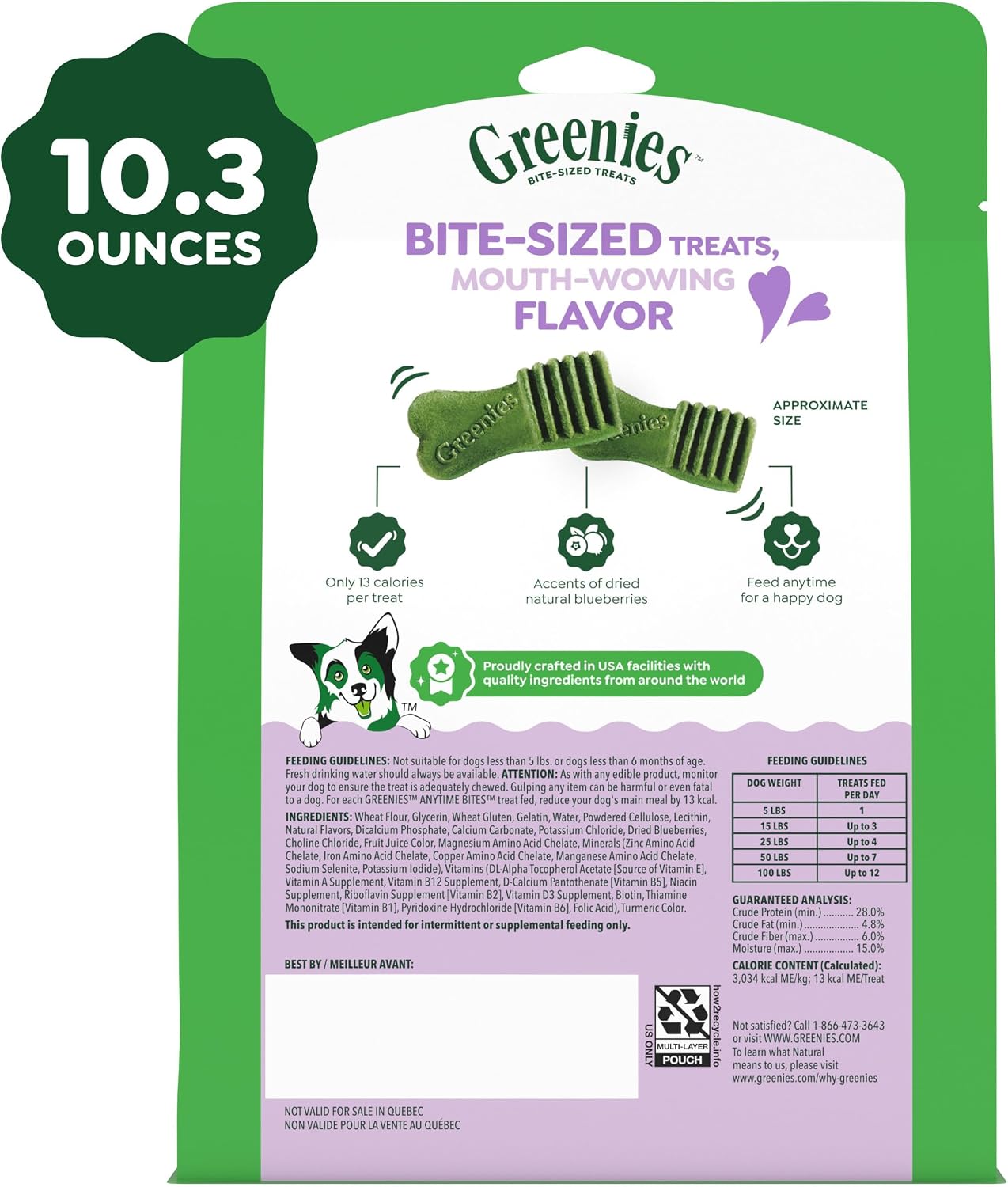 Greenies Anytime Bites Dog Treats, Blueberry Flavor, Dog Training Treats, 10.3 oz. Bag - Image 10