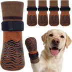 Kuoser Dog Socks for Hardwood Floors Anti Slip, Grippy Socks for Dogs to Prevent Licking Paws, Comfy Booties Dog Anti Scratch Socks Pet Protectors for Jnjured Paw, 4 Pack-S - Image 10