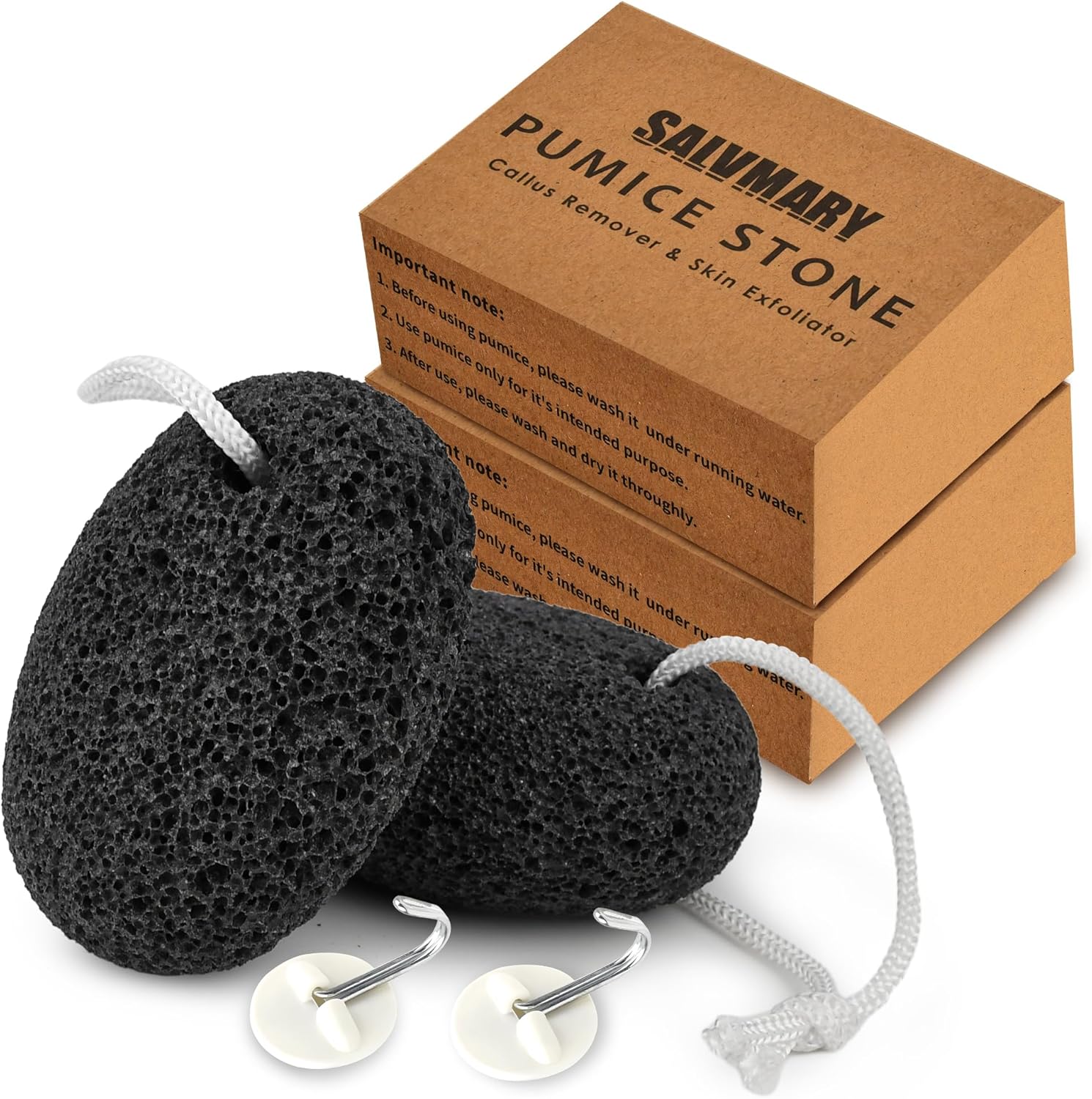 Salvmary natural lava pumice stone set of two for foot care