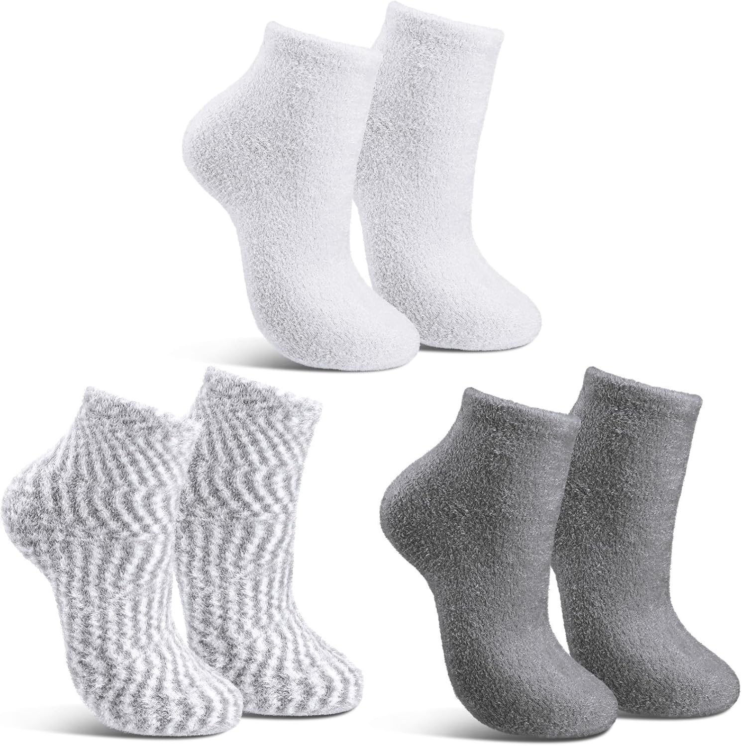 Tarpop moisturizing spa socks with gray and white color blocking