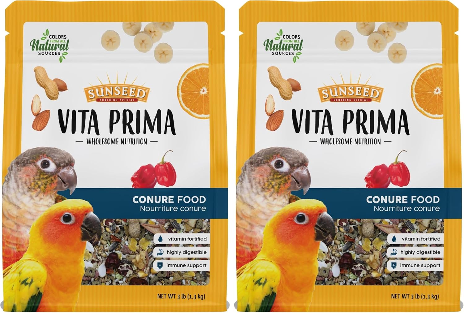 Sunseed Vita Prima Conure Food - Nutrient-Rich Blend with Fruits, Vegetables & Seeds Supports Healthy Feathers, Eyes & Active Energy - 3 lb Bag - Image 9