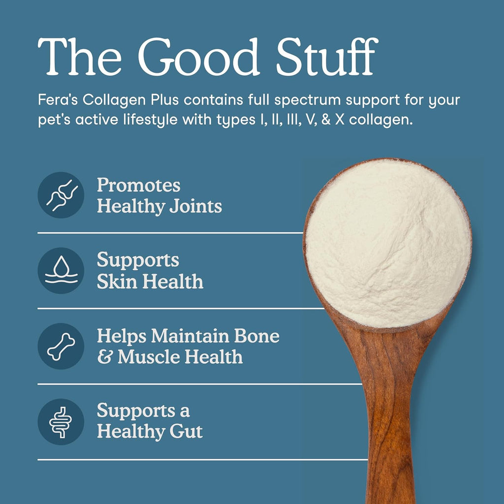 Fera Pets collagen powder supplement facts label