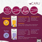 Twelve pack of Caru Daily Dish Chicken Smoothies for cats