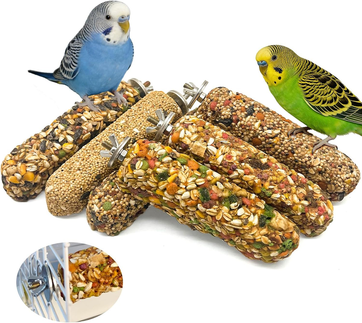 2PCS Parakeet Treat,Natural Parrots Treat Sticks,Vegetable & Grain Flavor Crunch Sticks,Bird Treats for Cockatiel Budgies Lovebirds Canary Conure Finches - Image 11