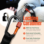 Arca Pet dog safety restraint connected to car buckle